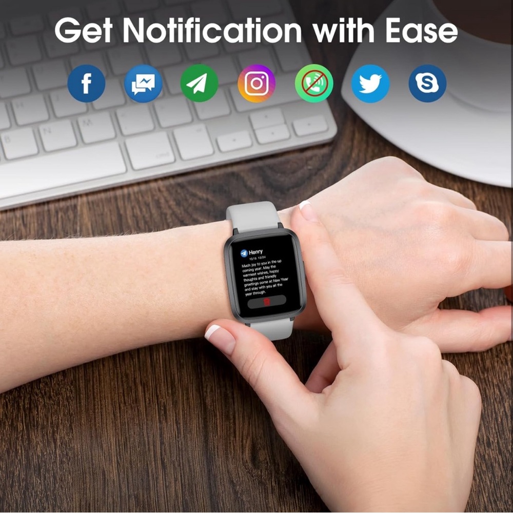 Smart Watch, Fitness Tracker with Touchscreen, Heart Rate Monitor